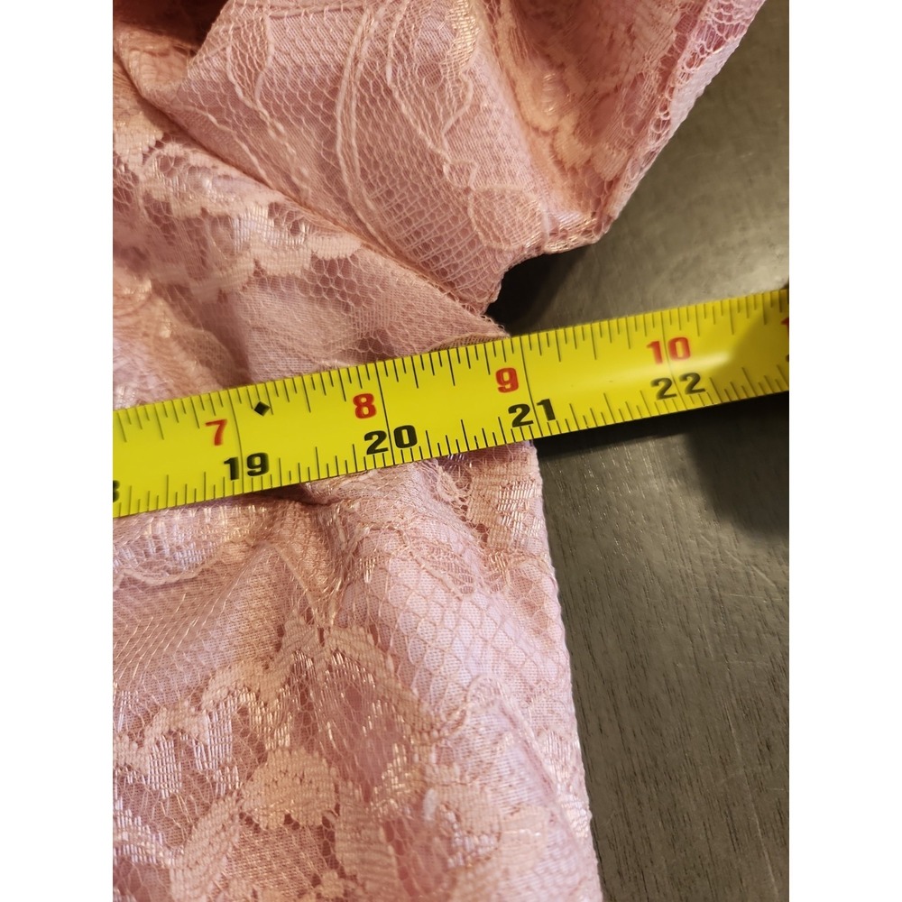 Vintage New Looks California Trendy Pink Lace Tonal Shift Dress Size 14P Floral - Picture 12 of 16